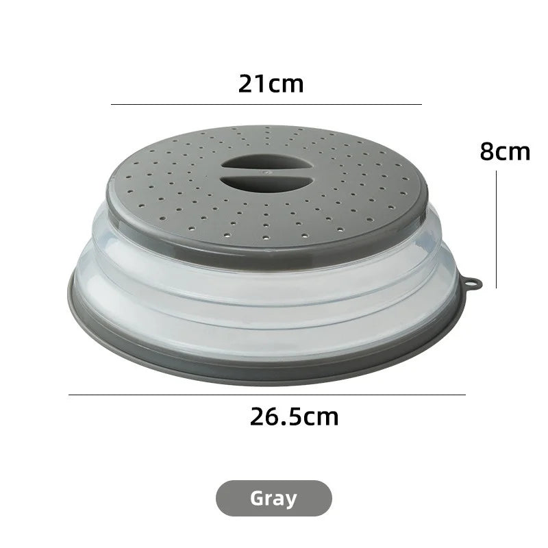 10.2 inch Microwave Plate Cover 2 In 1 Cover as Splatter Guard Collapsible Lid for Plate Dish Bowl Multi-Purpose Kitchen Gadget