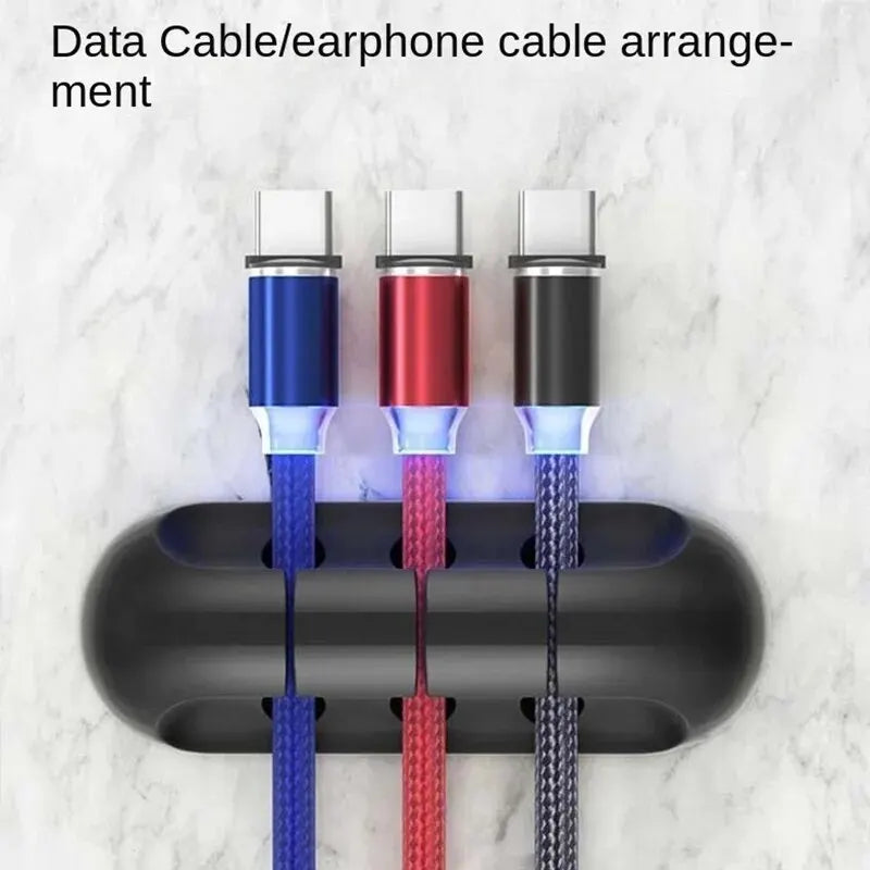 Self-Adhesive Power Cord Cord Manager Fixed Chuck Plug Mouse Cable Headset Winder Mobile Phone Data Cable Card Silicone Desktop