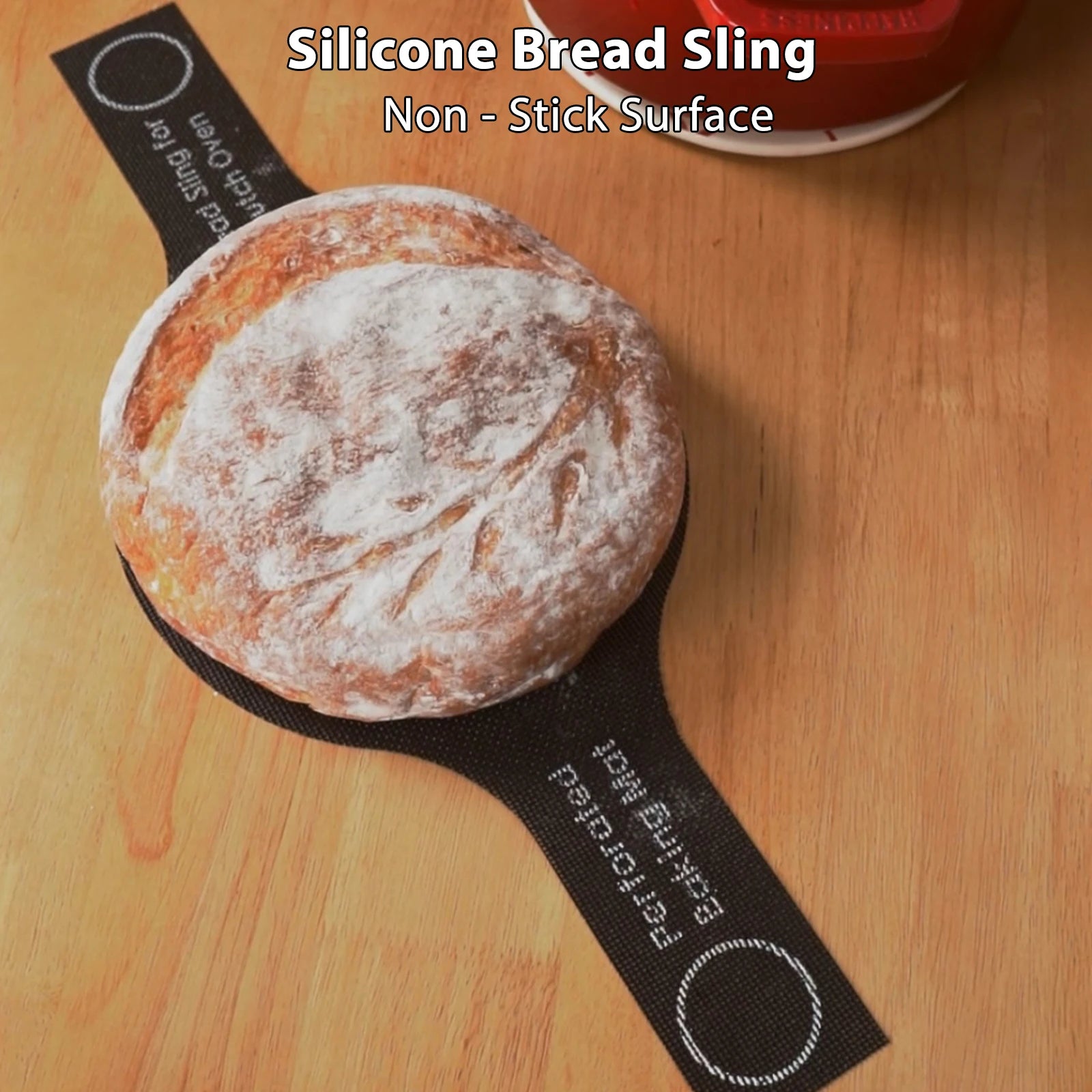 Perforated Silicone Bread Sling for Dutch Oven, with Long Handle, Nonstick & Reusable, Bread Baking Mat for Sourdough Transfer