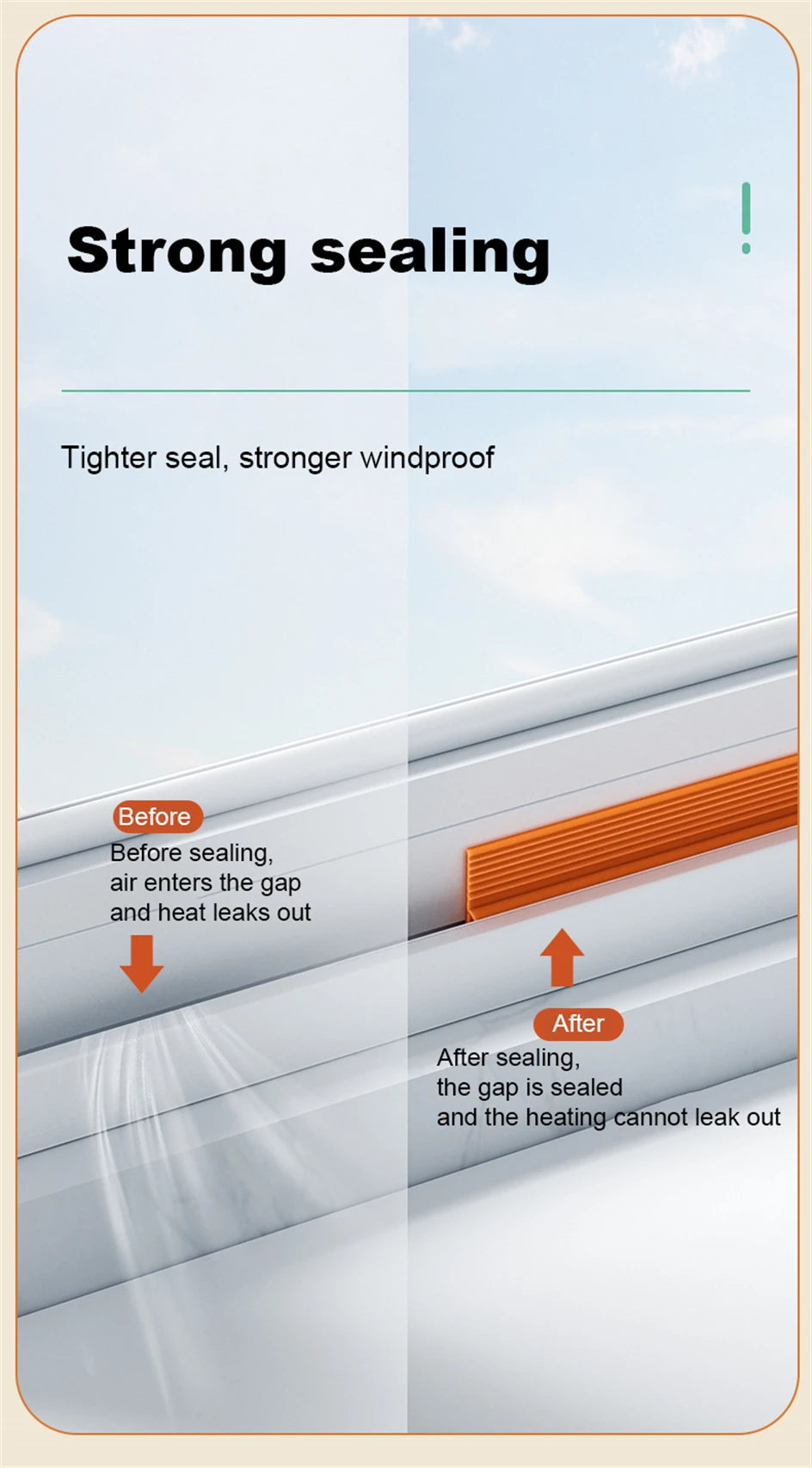 TPE Sliding Window Seal Strip Self Adhesive Triple Sound Insulation Windproof Anti-Cold Door Under Flexible Weatherstrip Tape