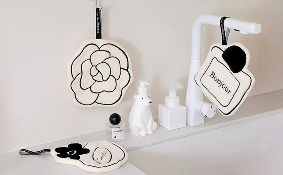 Hand Towel Soft and Skin-friendly Face Towel Hanging Double-layer Thickened Speed Dry Absorbent Hand Cloth for Kitchen Bathroom