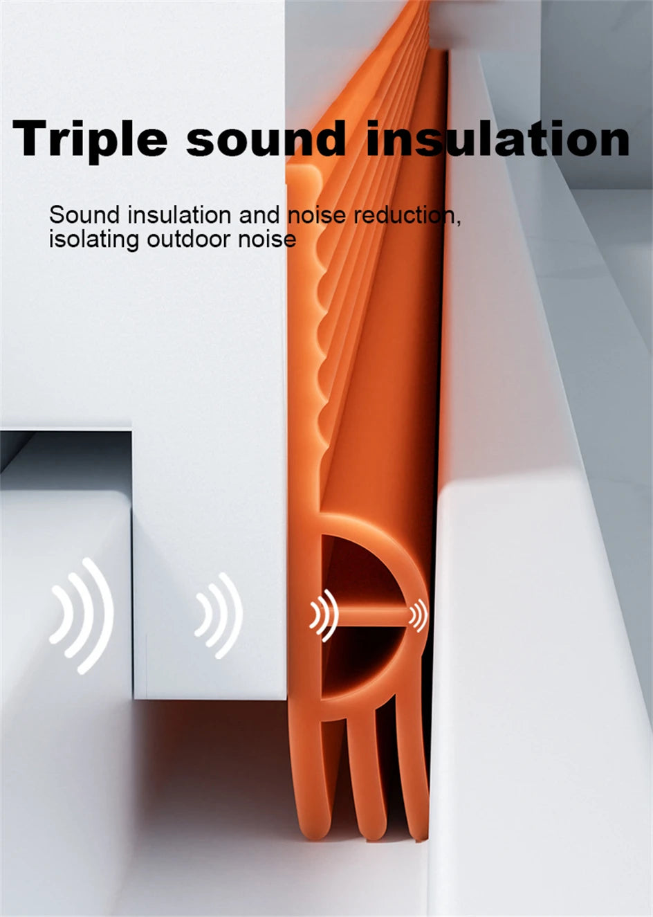 TPE Sliding Window Seal Strip Self Adhesive Triple Sound Insulation Windproof Anti-Cold Door Under Flexible Weatherstrip Tape