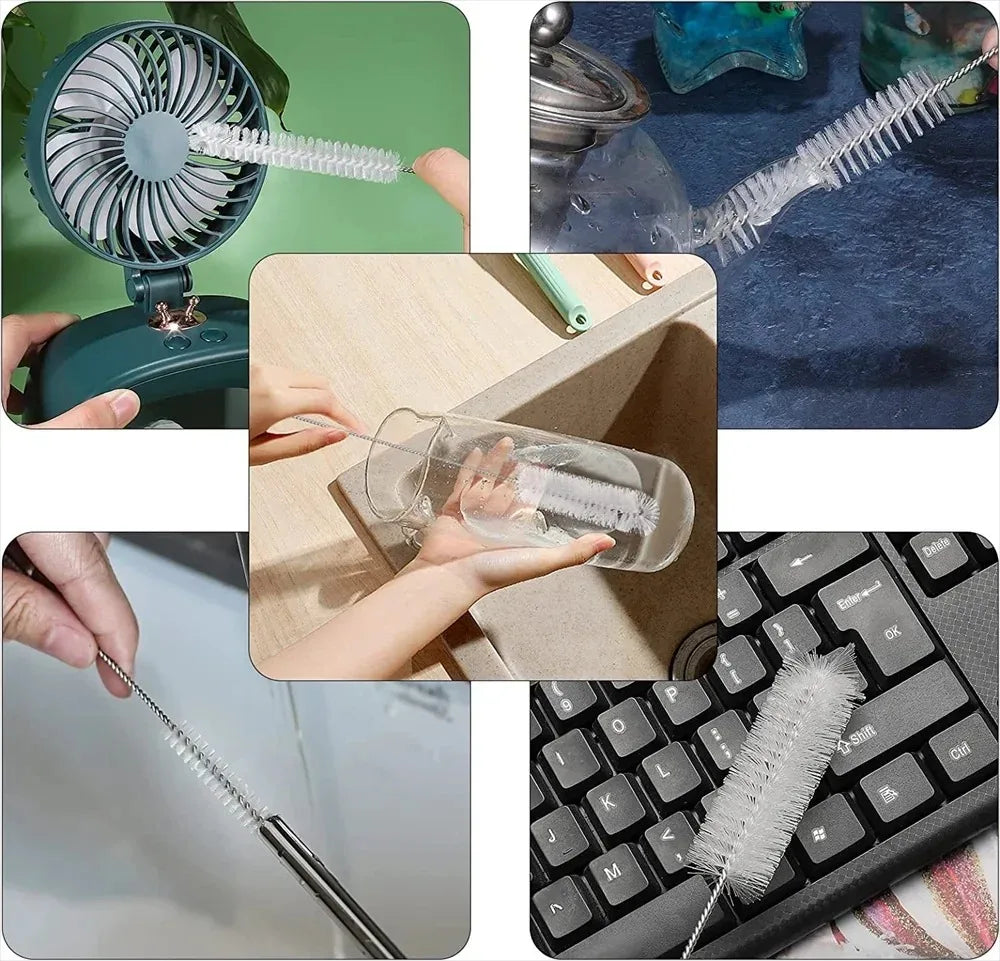 11 Style Nylon Stainless Steel Bottle Cleaning Brushes Multifunctional Reusable Cleaning Brushes Bottles Cups Cleaning Tools