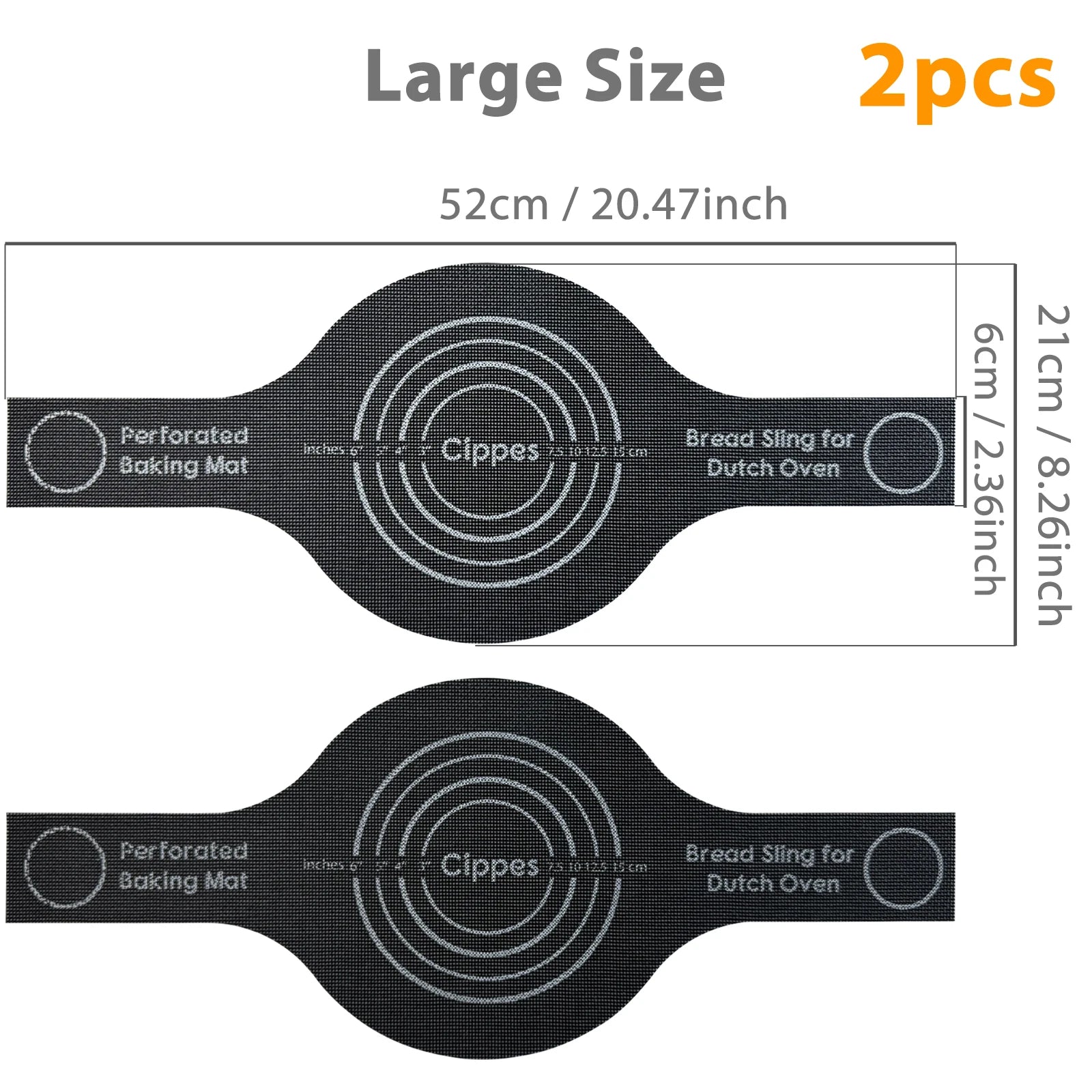 Perforated Silicone Bread Sling for Dutch Oven, with Long Handle, Nonstick & Reusable, Bread Baking Mat for Sourdough Transfer