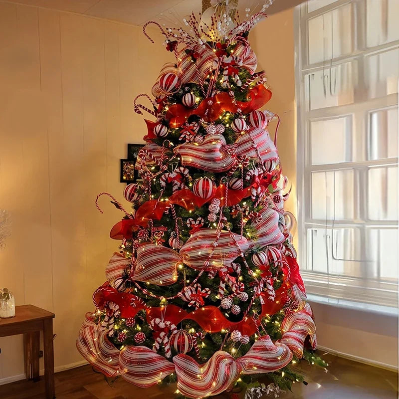 Christmas Tree Decorations Ribbon Mesh Ribbon for Wreath Bow Garland 2025 Christmas Decor Home Decor Gifts Navidad New Year 2026 (副本) (副本)