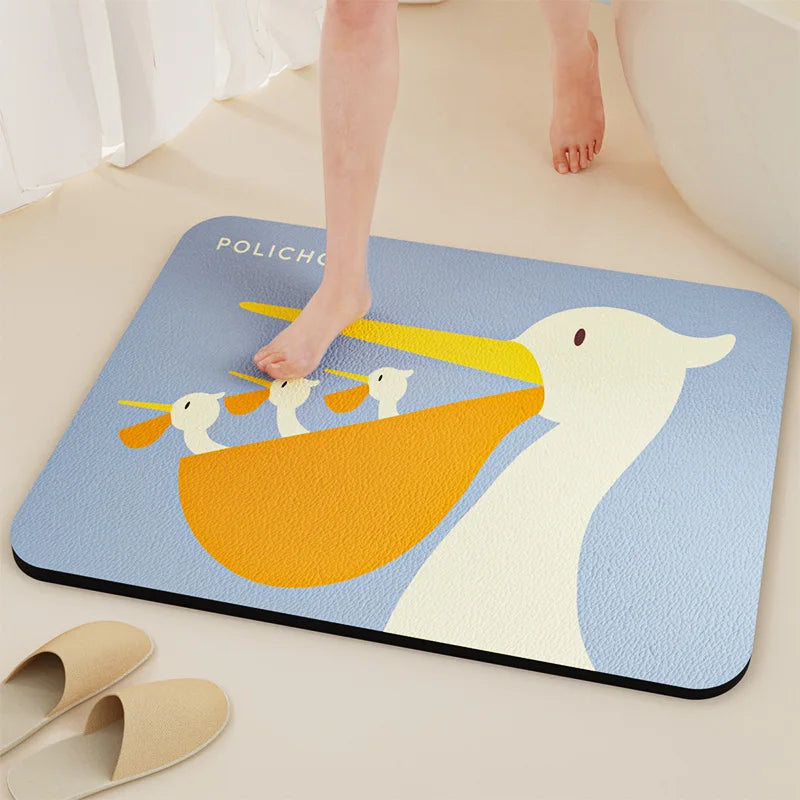 Diatomite Bath Mats Bathroom Absorbent Anti Slip Floor Mat Foot Carpet Quick Dry Shower Toilet Rug Doormat Washable