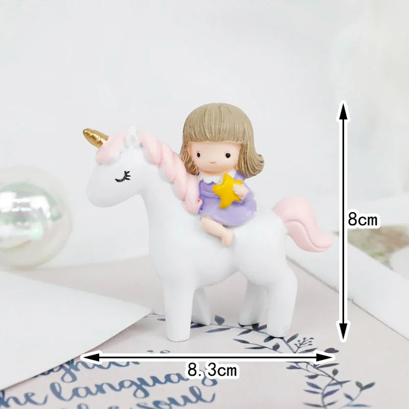 Rainbow Unicorn Cake Topper  Girl Baby Shower Birthday Decoration Kids Liked Unicorn Theme Decor Cupcake Party Baking Supplies