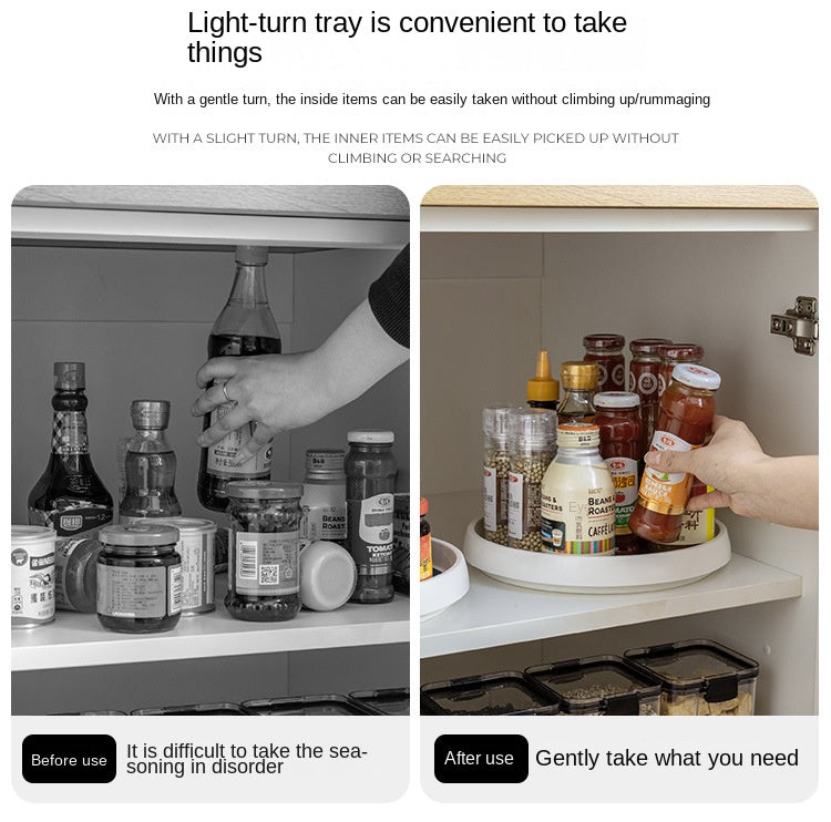 1/4Pcs 360 Rotatable Anti Sliding Kitchen Condiment Rotatable Storage Rack Tableware Cabinet Round Multi Functional Storage Rack