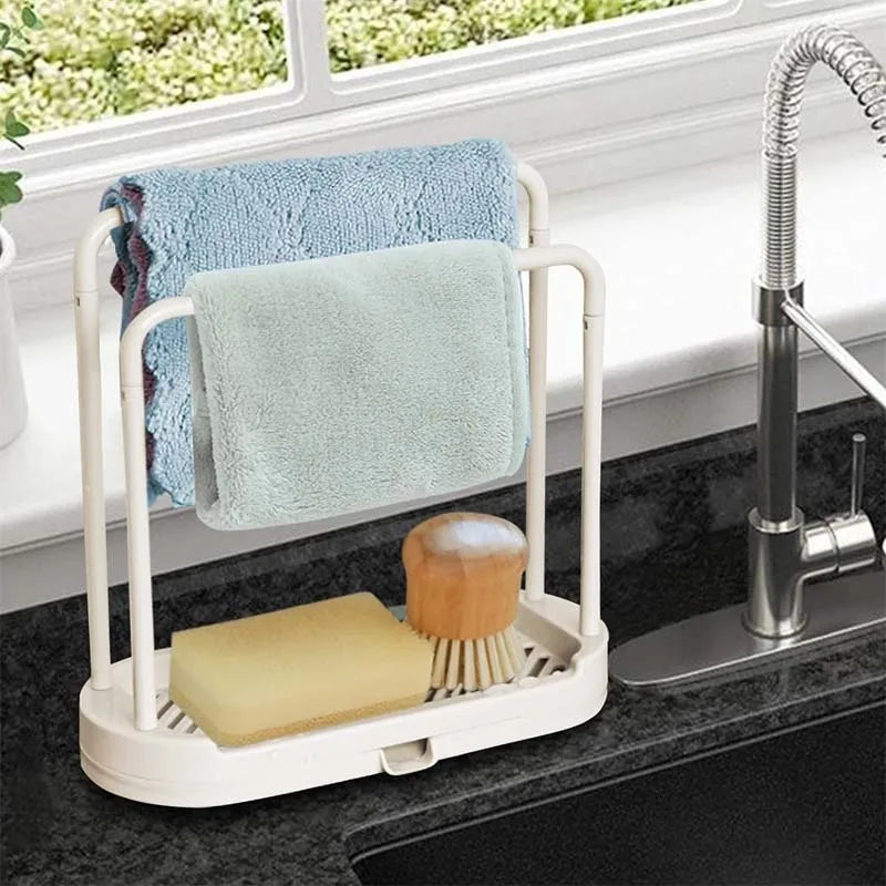 Kitchen Rag Drain Stand Kitchen Accessories Sink Drainage Shelf Sink Drain Storage Basket for Sponge Rag Wire Ball 1/2/3PCS