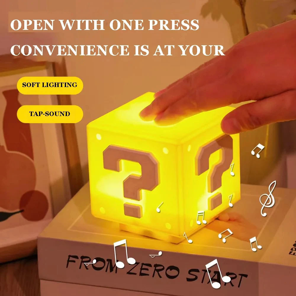 LED Question Mark Night Light With Music Anime Peripheral Children's Bedroom Bedside Lamp USB Rechargeable Gift