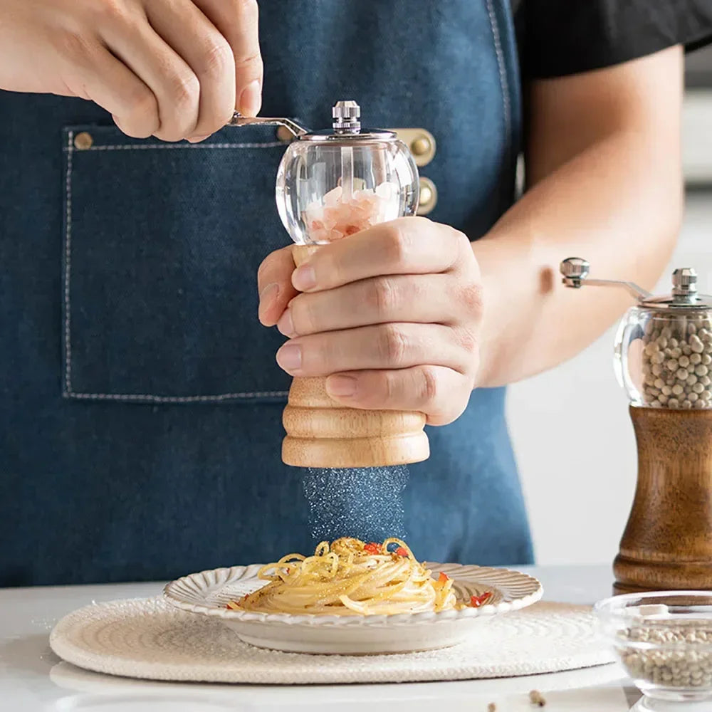 Pepper Grinder Multifunctional Grinder Hand Crank Grinder Sea Salt Pepper Cumin Solid Wood Kitchen Solid Seasoning Tools
