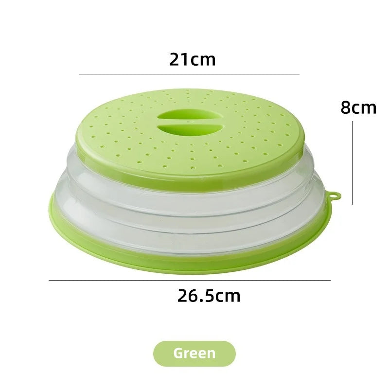 10.2 inch Microwave Plate Cover 2 In 1 Cover as Splatter Guard Collapsible Lid for Plate Dish Bowl Multi-Purpose Kitchen Gadget
