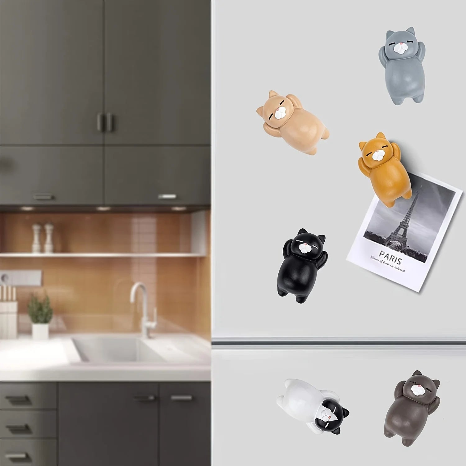 6/8Pcs, cartoon cat refrigerator magnets, decorative refrigerator magnets, kitchen and home decor