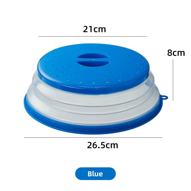 10.2 inch Microwave Plate Cover 2 In 1 Cover as Splatter Guard Collapsible Lid for Plate Dish Bowl Multi-Purpose Kitchen Gadget