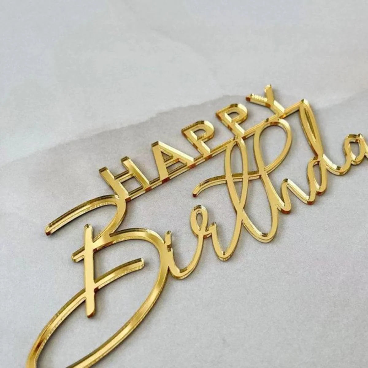 6pcs/3pcs  Acrylic Birthday Queen Gold Cake Topper Happy  Birthday Party Sides Cake Decorations  Accessories