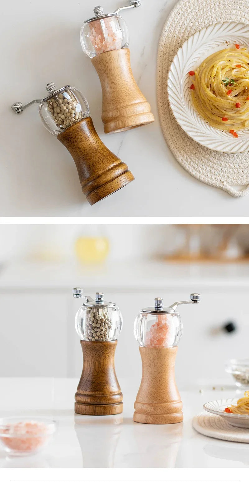 Pepper Grinder Multifunctional Grinder Hand Crank Grinder Sea Salt Pepper Cumin Solid Wood Kitchen Solid Seasoning Tools