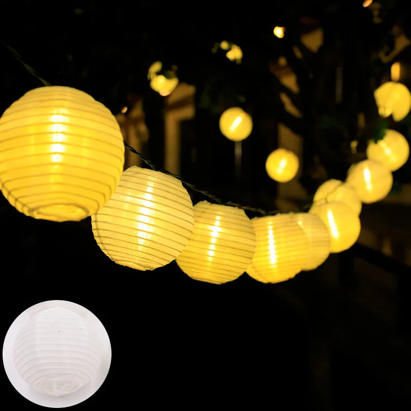 LED Solar Lantern String Lights Outdoor Garland Fairy Lights Solar Powered Garden Decorative Light for Christmas Wedding Party