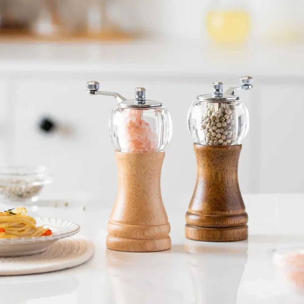 Pepper Grinder Multifunctional Grinder Hand Crank Grinder Sea Salt Pepper Cumin Solid Wood Kitchen Solid Seasoning Tools
