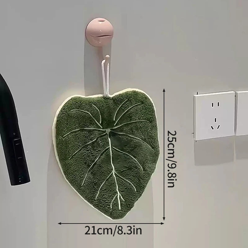 Hot Plant Hand Towel Cleaning Towel Absorbent Handkerchief Hanging Thickened Kitchen Towel Bathroom Kitchen Accessories