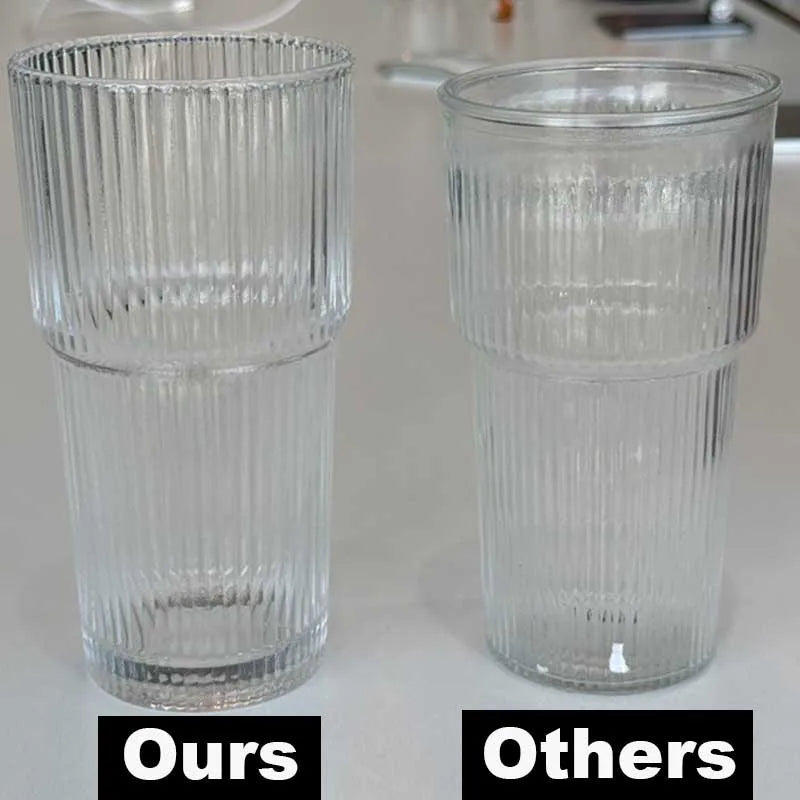 600ML Stripe Glass Coffee Cup With Lid and Without Cover Straw Transparent Drinking Glasses for Juice Iced Coffee Mugs Drinkware