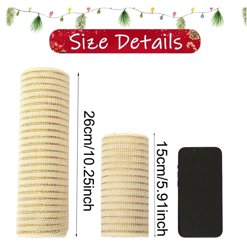 Christmas Tree Decorations Ribbon Mesh Ribbon for Wreath Bow Garland 2025 Christmas Decor Home Decor Gifts Navidad New Year 2026 (副本) (副本)