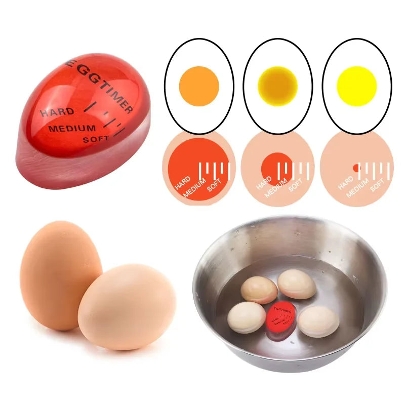 FAIS DU Egg Timer Kitchen Electronic Gadget Color Egg Cooking Changing Yummy Soft Hard Boiled Eco-Friendly Resin Red Timer Tools