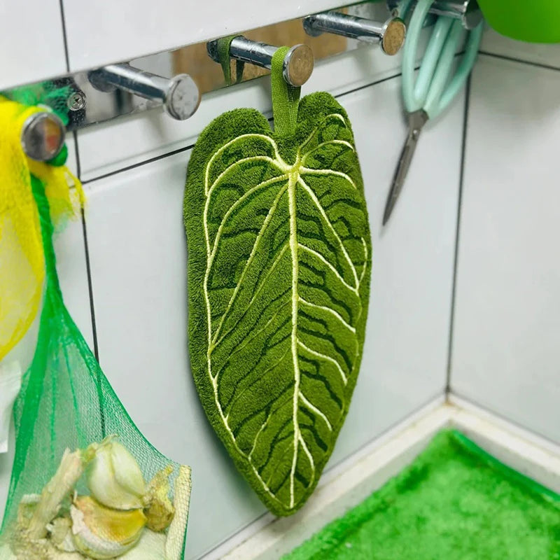 Hot Plant Hand Towel Cleaning Towel Absorbent Handkerchief Hanging Thickened Kitchen Towel Bathroom Kitchen Accessories