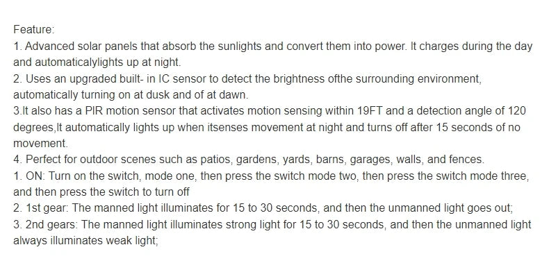 Powerful Outdoor Solar Lamp Garden Solar Powered Streetlight Outdoor Lights Waterproof Light Led Lighting External Decoration