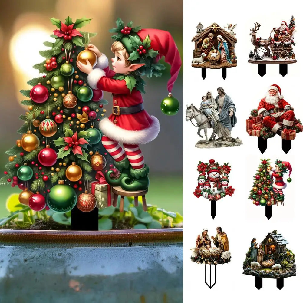 Christmas Garden Stake Unique Nativity Design Stake Christmas Nativity Scene Garden Stake Yard Decor for Outdoor Patio Lawn 2d