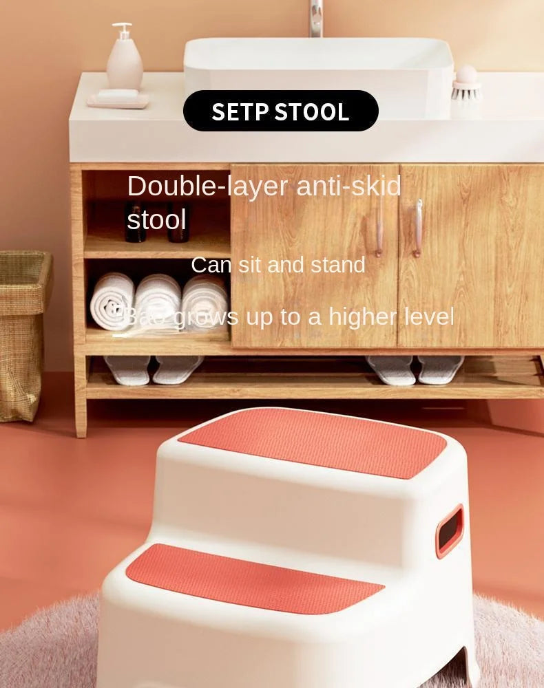 Children's Ottoman Baby Step Chair Stool Small Bench Hand Washing Step Children's Stool Non-Slip Footstool Stand Stool