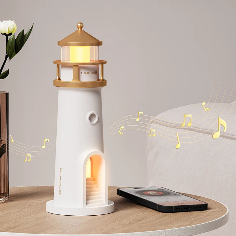Moon Lamp Projection Lighthouse Lamps Night Light Remote Control Bluetooth Music Motion Sensor Ambient Lights Xmas Birthday Gift