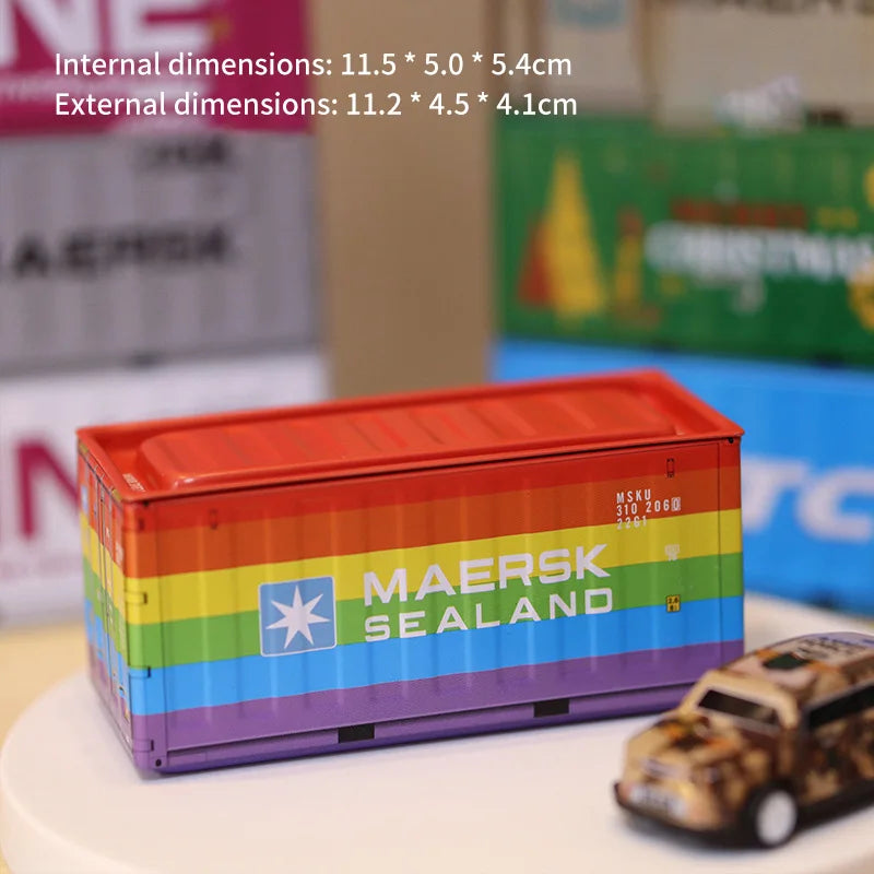 New Container Mini Iron Box Small Container Model Storage Box Creative Desktop Ornament Storage Rack Multi-Functional Metal Box