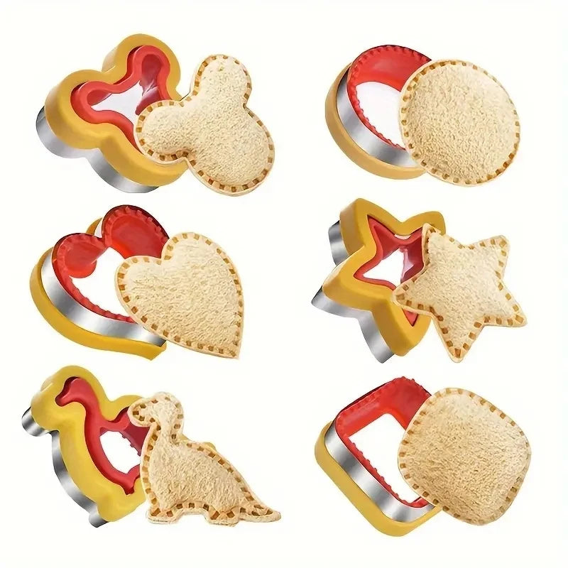 1/2/3/4/5/6pcs Stainless Steel Cookie Cutters Set - Animal & Heart Shapes for DIY Baking, Bread, Sandwich, Gift for Kids