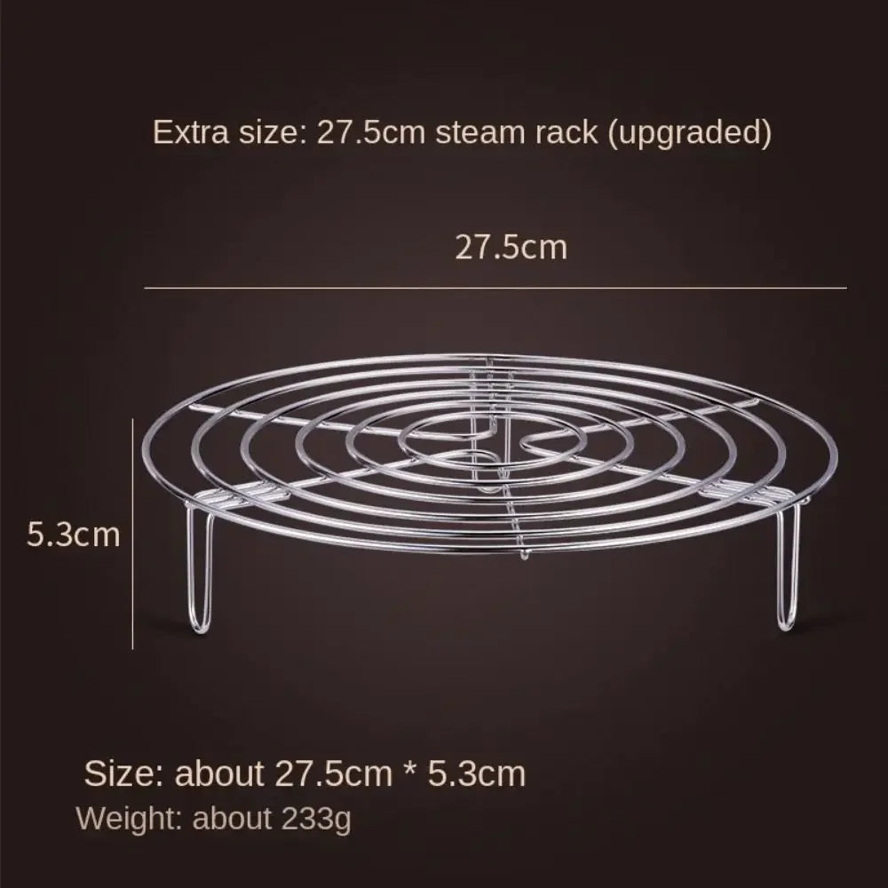 15.5-27.5cm Stainless Steel Steamer Rack Heavy Duty Round Durable Pot Pan Pressure Cooker Trivet Kitchen Cookware Accessories