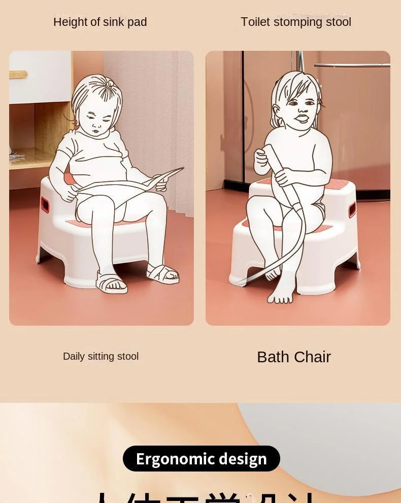 Children's Ottoman Baby Step Chair Stool Small Bench Hand Washing Step Children's Stool Non-Slip Footstool Stand Stool