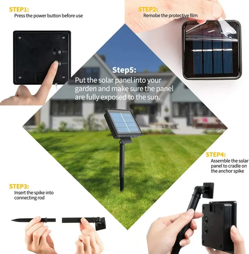 LED Plastic Leath Solar Powered Outdoor Fairy Lights IP65 Waterproof 8 Lighting Modes for Christmas Wedding Decoration