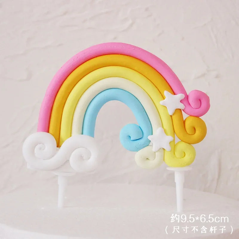 Rainbow Unicorn Cake Topper  Girl Baby Shower Birthday Decoration Kids Liked Unicorn Theme Decor Cupcake Party Baking Supplies