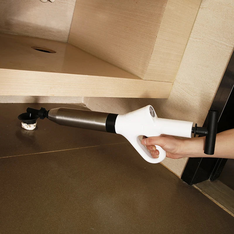 Stainless Steel Toilet Pipe Dredger Pneumatic Household High-pressure Dredging Tool Set Thickened Wall Cylinder Sturdy And Safe