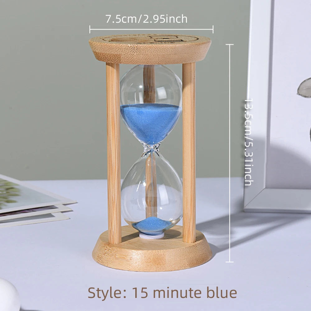 1PCS 3/5/10/15/30 Minutes Wooden Hourglass Timer Home Living Room Desktop Decoration Children Birthday Gift Portable Sand Clock