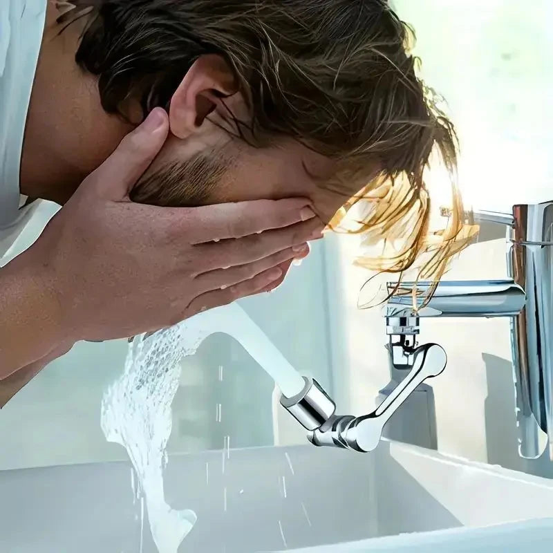 1080° Rotatable Extension Faucet Sprayer Head 2 Spray Modes Universal Bathroom Tap Extend Adapter Aerator