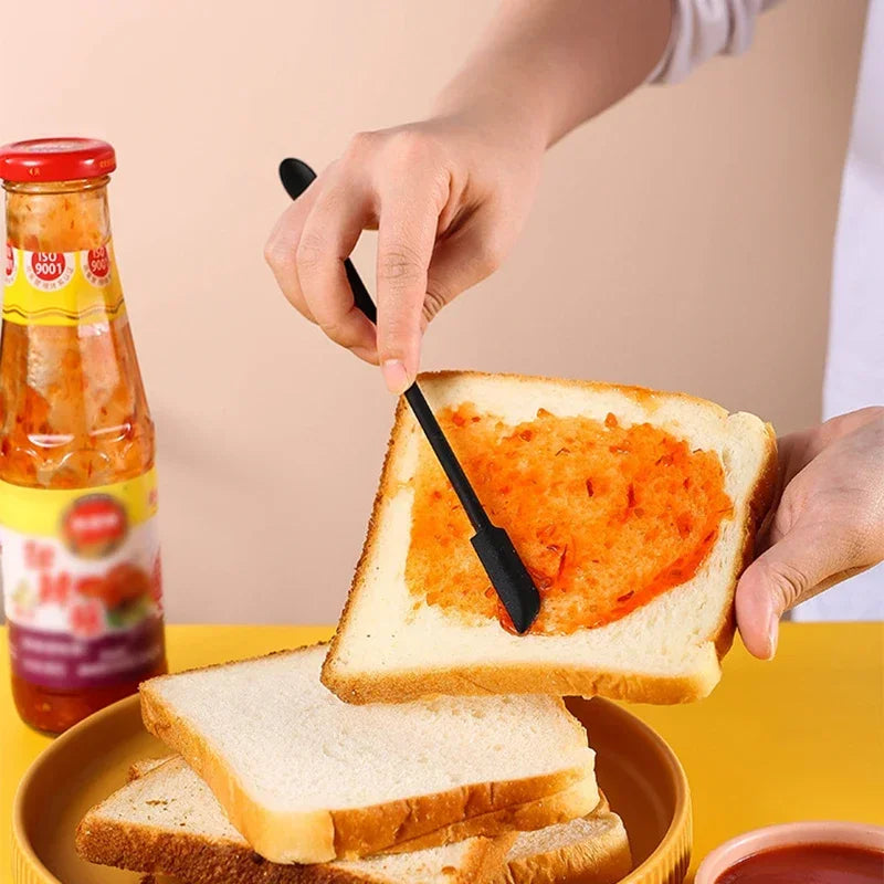 Cosmetic Bottle Silicone Mini Scraper Three Piece Set Baking Double End Two In One Spatula Jam Bottle Scraper Spoon Set