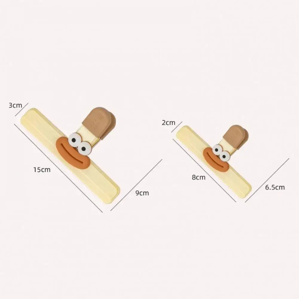 3pcs Creative Face Bag Sealing Clip Food Snack Clip Kitchen Tools Decorative Small Clip Refrigerator Plastic Food Bag Storage