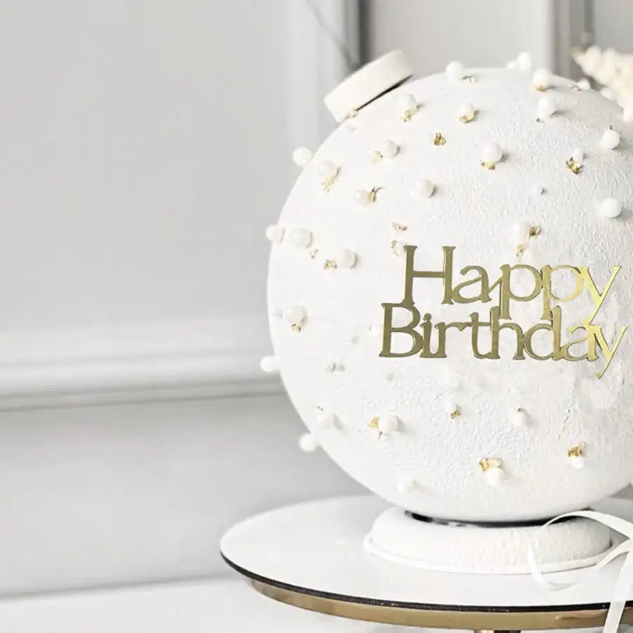 6pcs/3pcs  Acrylic Birthday Queen Gold Cake Topper Happy  Birthday Party Sides Cake Decorations  Accessories