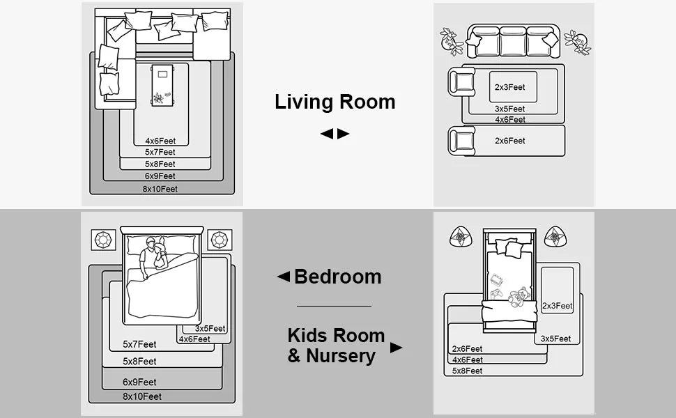 VIKAMA Silk wool Solid Colour Living Room Bedroom Bedside Sofa Soft Mat Home Light Luxury Non-slip Dirty Resistant Washable Rug