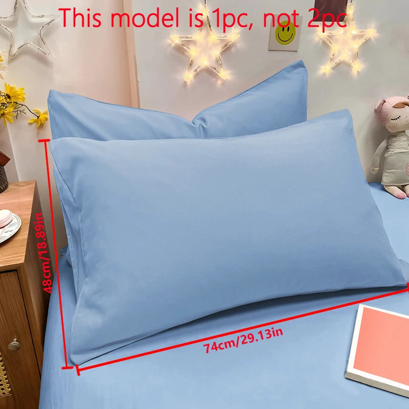 1 Piece Of Matte Solid Color Pillowcase, Bedroom Pocket Sealed Soft Pillowcase, Bedding