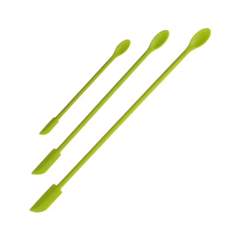 Cosmetic Bottle Silicone Mini Scraper Three Piece Set Baking Double End Two In One Spatula Jam Bottle Scraper Spoon Set