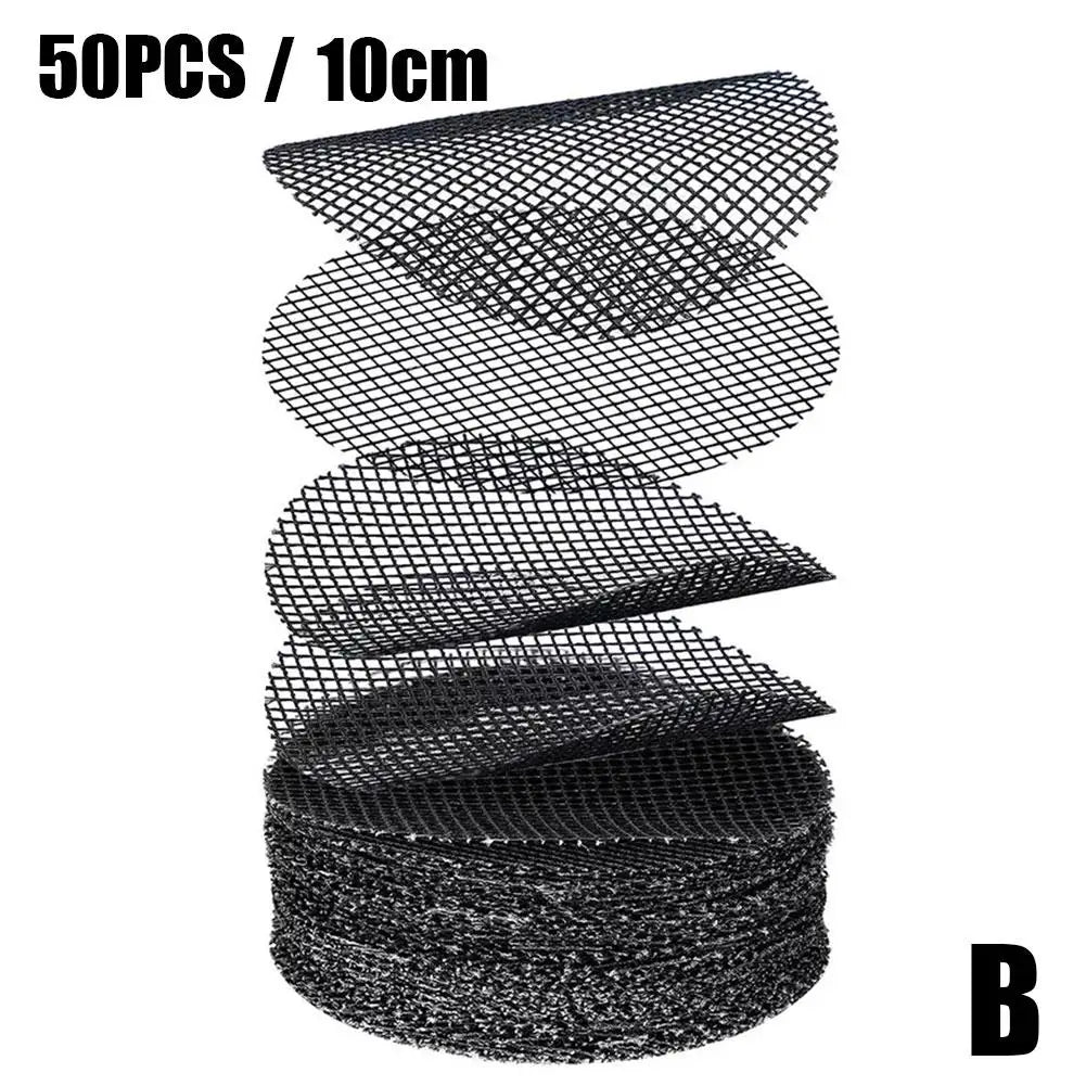 50 Pcs Flower Pot Hole Mesh Pad Breathable Bonsai Mesh Drainage Screens Bonsai Pot Bottom Grid Mat Drainage Mesh Hole Screen