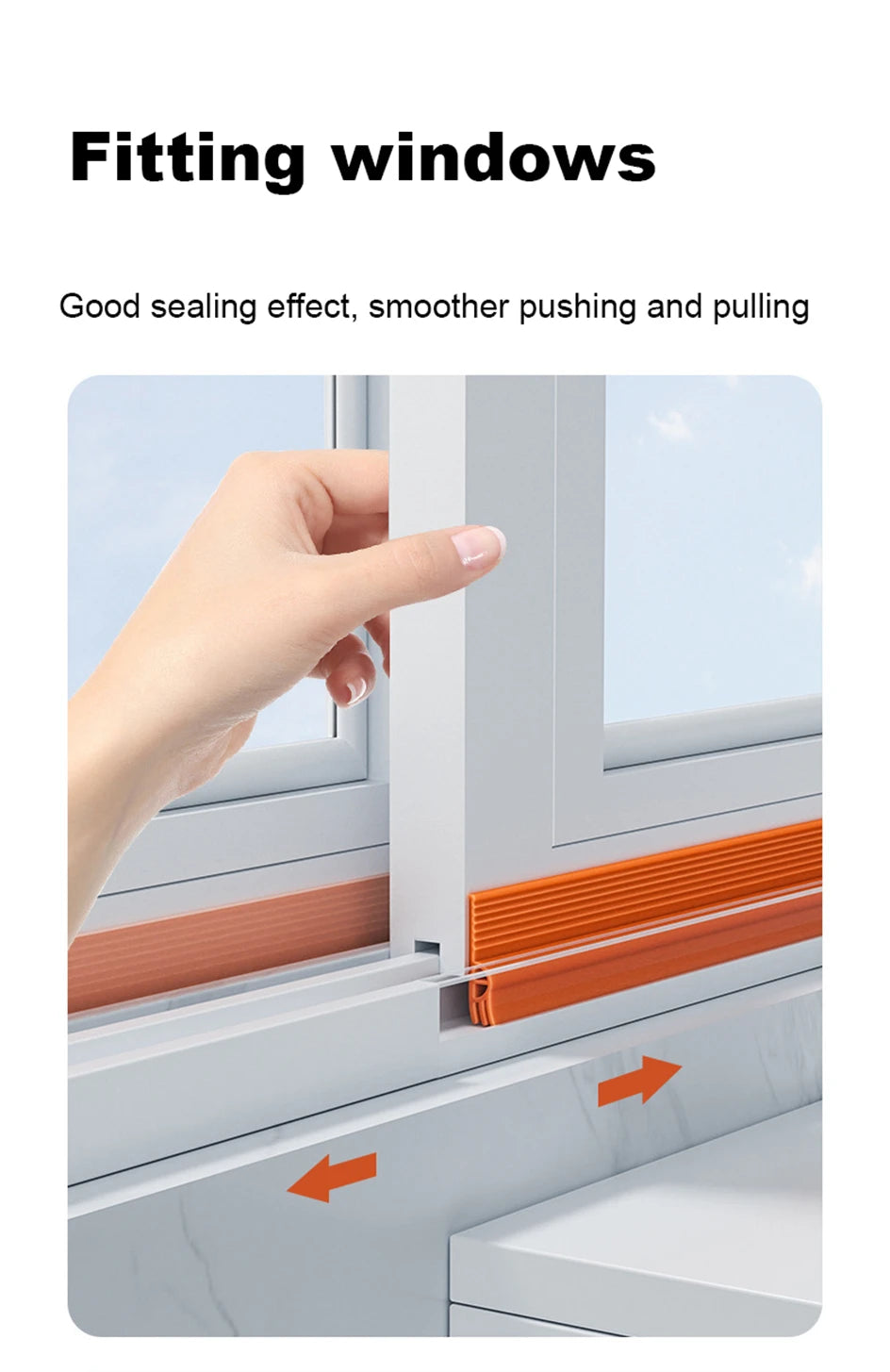 TPE Sliding Window Seal Strip Self Adhesive Triple Sound Insulation Windproof Anti-Cold Door Under Flexible Weatherstrip Tape