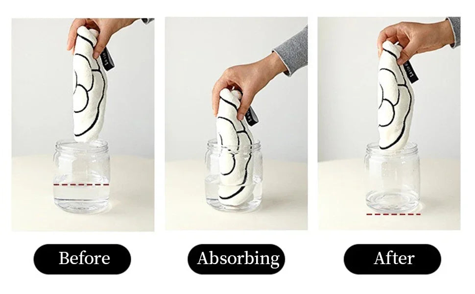 Hand Towel Soft and Skin-friendly Face Towel Hanging Double-layer Thickened Speed Dry Absorbent Hand Cloth for Kitchen Bathroom