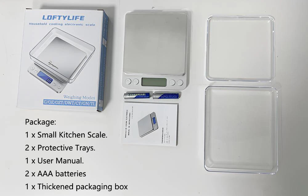 Digital Kitchen Scale 3000g/ 0.1g Small Jewelry Scale Food Scales Digital Weight Gram and Oz Digital Gram Scale with LCD/ Tare